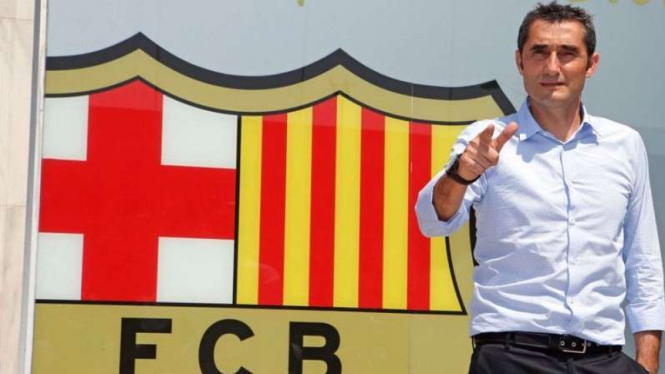 Pelatih Barcelona, Ernesto Valverde.