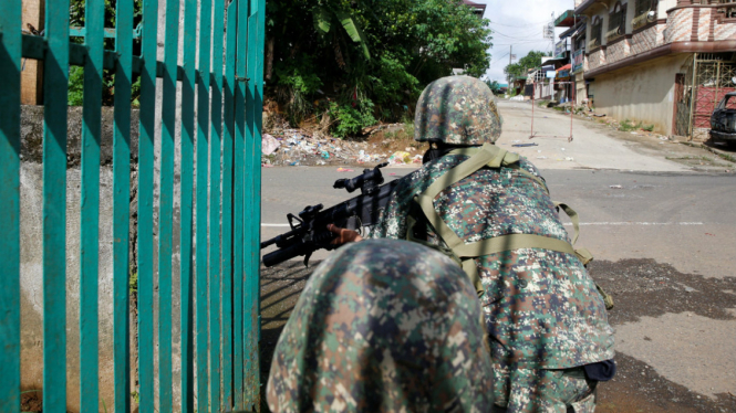 Tentara Filipina di Marawi City.