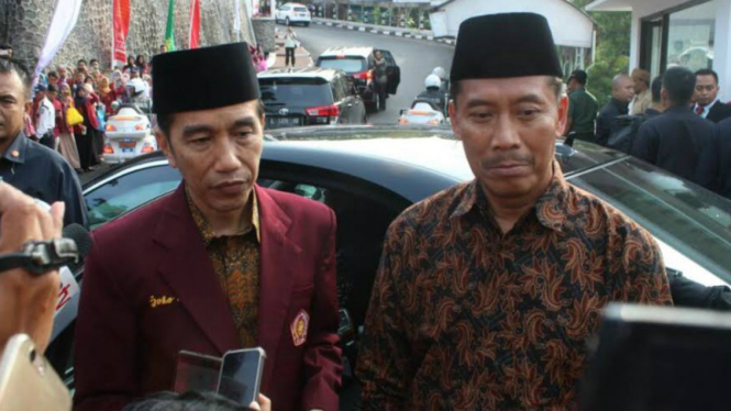 Presiden Joko Widodo saat berada di Universitas Muhamadiyah Malang.