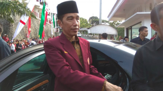 Presiden Joko Widodo saat berada di Universitas Muhamadiyah Malang.