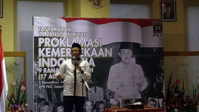 Presiden PKS Sohibul Iman saat Tasyakuran 74 Tahun Hijriyah Kemerdekaan RI