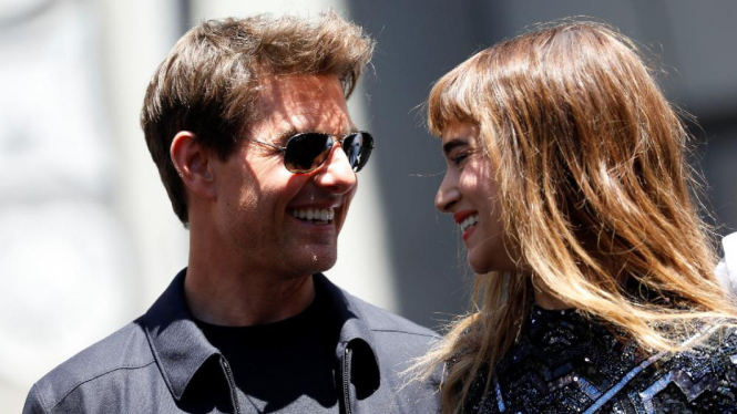 Tom Cruise dan Sofia Boutella dalam Premier The Mummy