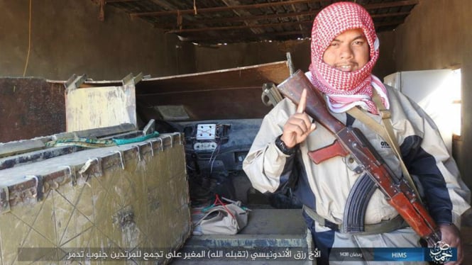 Salah satu militan ISIS asal Indonesia, Rizq Al Indonesi. Ia tewas beberapa hari lalu.