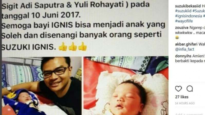 Bayi diberi nama Ignis