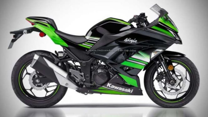 Rendering Kawasaki Ninja 250 edisi terbaru.