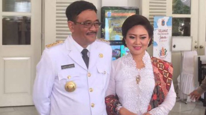 Gubernur DKI Jakarta, Djarot Saiful Hidayat bersama istri