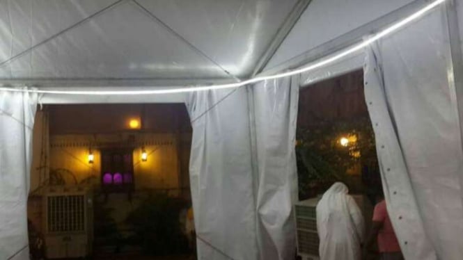 Tenda baru bagi jemaah haji yang dilengkapi dengan pendingin ruangan.