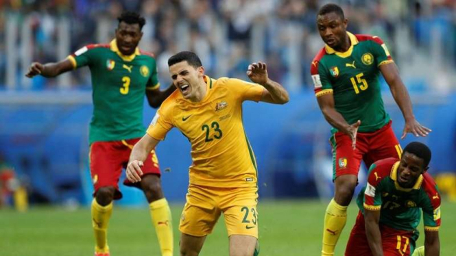 Pertandingan Timnas Kamerun kontra Australia di ajang Piala Konfederasi 2017