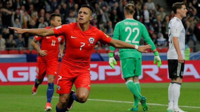 Penyerang Timnas Chile, Alexis Sanchez.