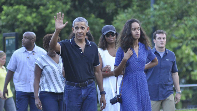 Barack Obama dan keluarga.