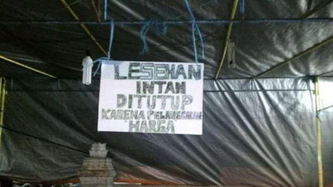 Warung lesehan di Yogyakarta yang ditutup