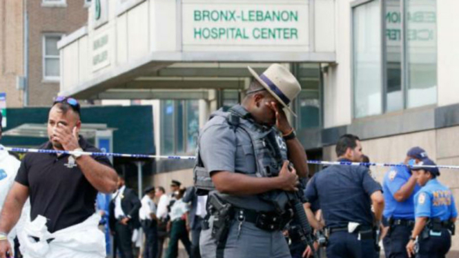 Kondisi pasca penembakan di RS Bronx-Lebanon, New York