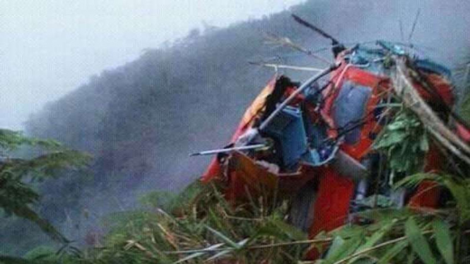 Penemuan helikopter Basarnas yang jatuh di Temanggung, Jawa Tengah