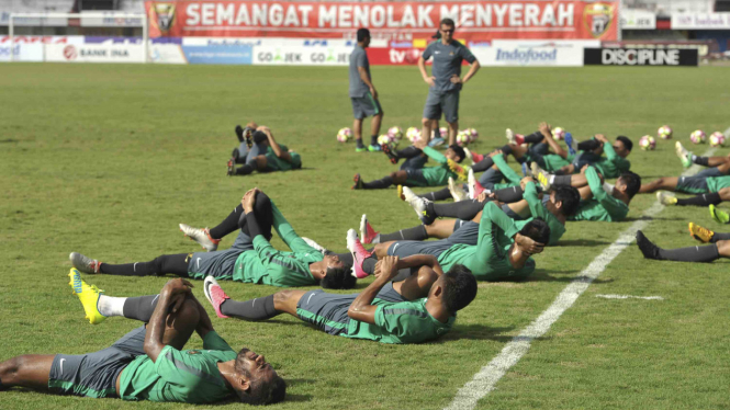Timnas Indonesia U-22 saat menjalani pemusatan latihan.