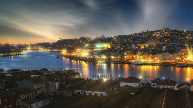 Ilustrasi pemandangan Portugal.