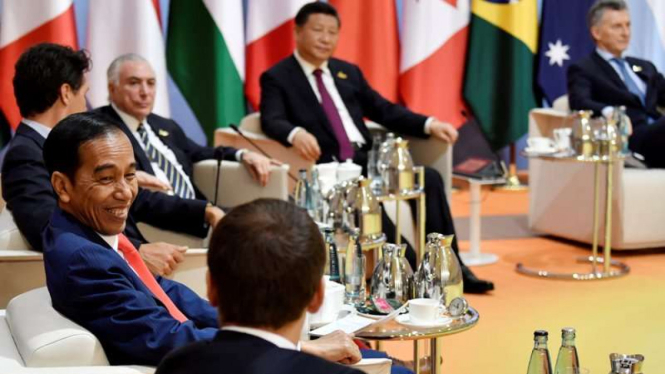 Presiden Joko Widodo bertemu para pemimpin dunia di KTT G20 Hamburg, Jerman