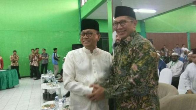 Ketua MPR Zulkifli Hasan dan Menteri Agama Lukman Hakim Saifuddin