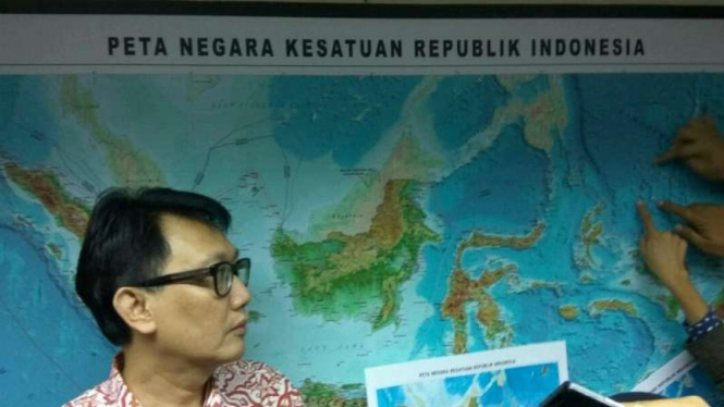 Deputi Menko Maritim Arif Havas Oegroseno merilis peta Indonesia terbaru 2017