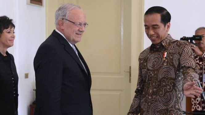 Presiden Joko Widodo terima kunjungan Menteri Ekonomi Pendidikan dan Riset Swiss Menteri Ekonomi Pendidikan dan Riset Swiss, Johann N Schneider-Ammann.