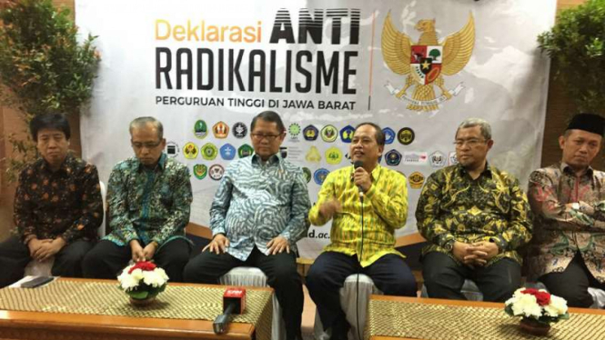 Deklarasi Anti Radikalisme Perguruan Tinggi di Jawa Barat' di Aula Graha Sanusi Universitas Padjajaran Kota Bandung, Jumat (14/7/2017).