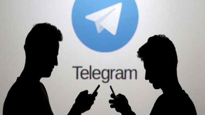 Logo aplikasi Telegram.