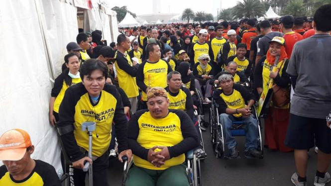 Penyandang disabilitas ikut Bhayangkara Run 2017.