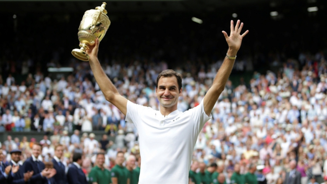 Petenis asal Swiss, Roger Federer juara Wimbledon 2017