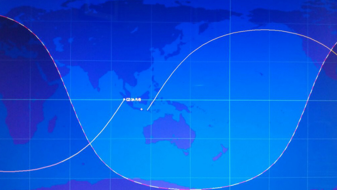 Lintasan orbit sampah antariksa Longmach/Chang-Zheng 3