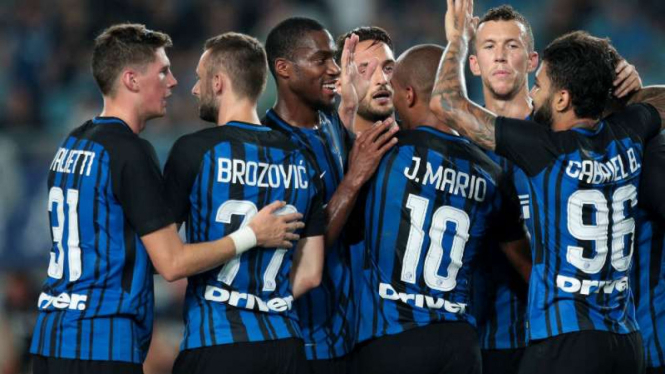 Selebrasi gol pemain Inter Milan