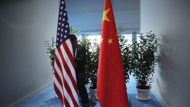 Bendera AS dan China/Ilustrasi.