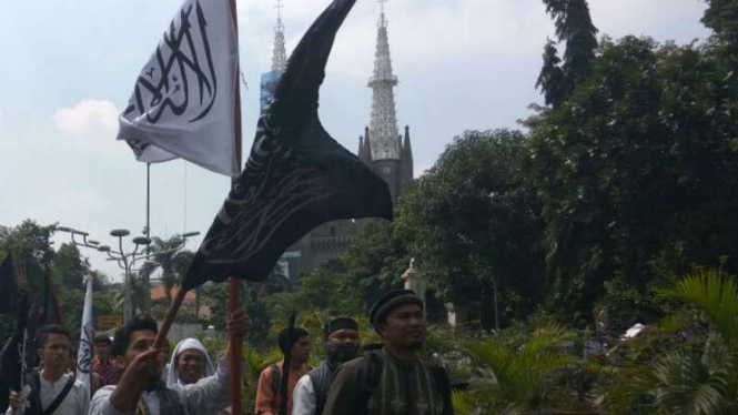 Peserta Aksi 287 di Masjid Istiqlal Jakarta, Jumat, 28 Juli 2017.