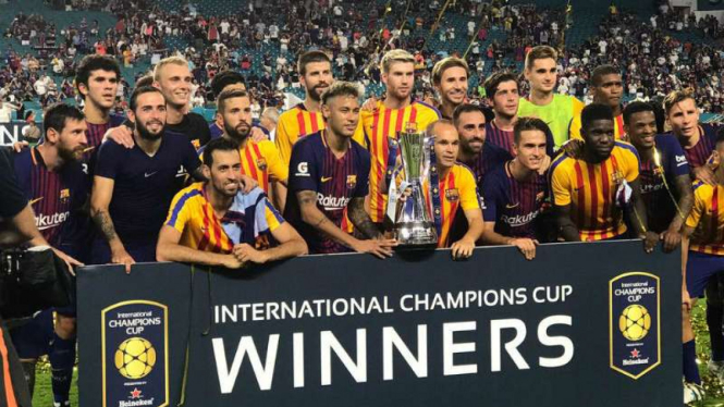 Barcelona saat menjuarai International Champions Cup 2017