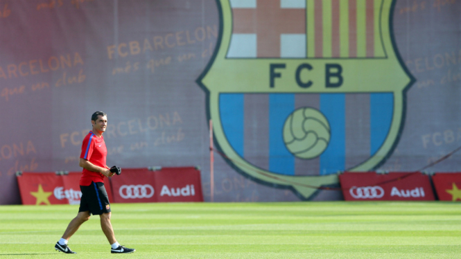 Pelatih Barcelona Ernesto Valverde.