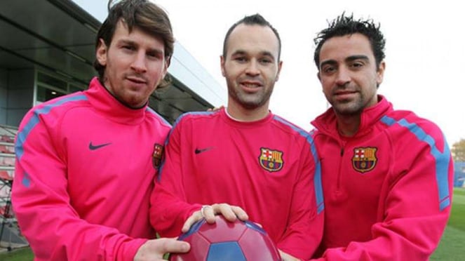 Lionel Messi, Andres Iniesta dan Xavi Hernandez