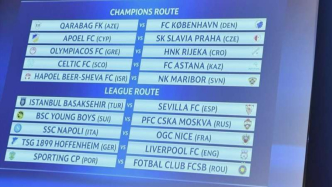 Undian babak kualifikasi Liga Champions musim 2017/18