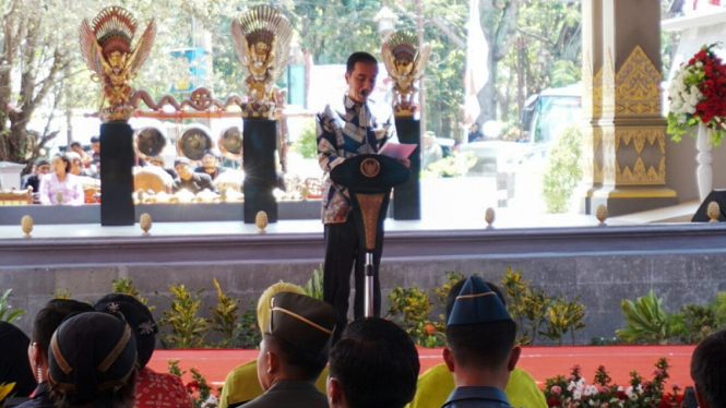 Presiden Joko Widodo meresmikan Museum Keris Nusantara di Solo, Jawa Tengah.