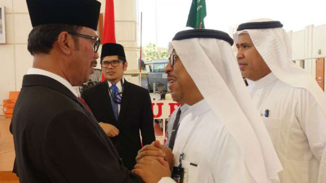 Duta Besar Indonesia untuk Arab Saudi, Agus Maftuh Abegebriel (kiri).