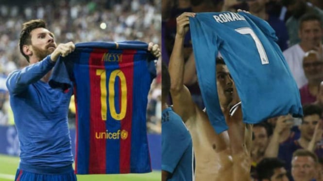 Selebrasi jemur baju Lionel Messi dan Cristiano Ronaldo