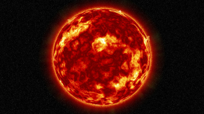 Ilustrasi ledakan di permukaan Matahari