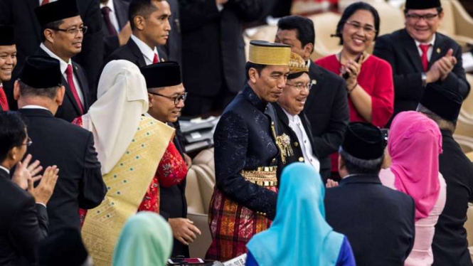 Presiden Joko Widodo dan Wapres Jusuf Kalla di Sidang Tahunan MPR