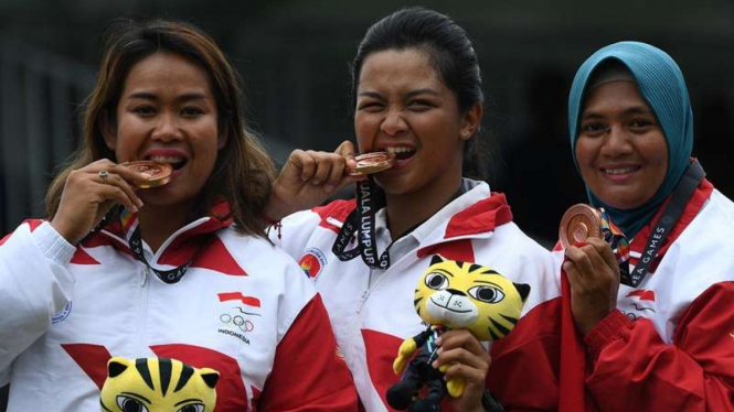 Tim panahan putri Indonesia merebut medali perunggu di ajang SEA Games 2017