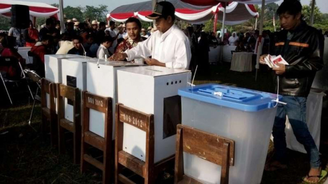 KPU gelar simulasi pemungutan suara di Tangerang, Sabtu, 19 Agustus 2017.