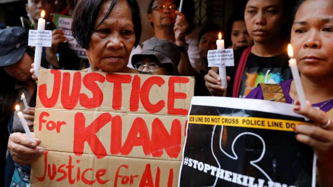 Aksi protes demi keadilan untuk Kian Delos Santos