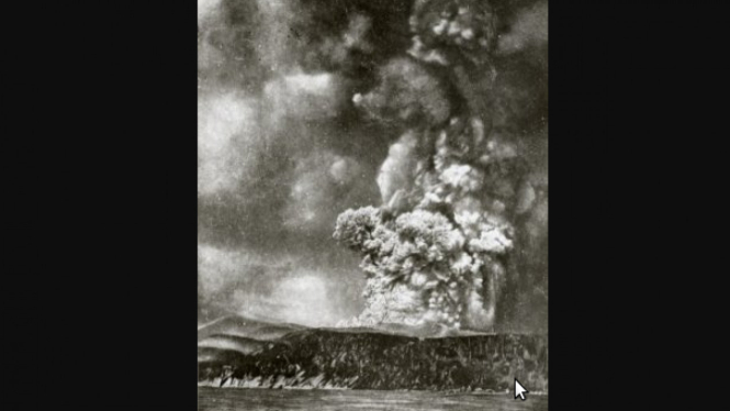 Ilustrasi letusan Gunung Krakatau