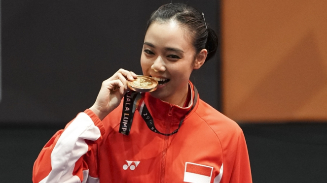 Atlet wushu Indonesia, Lindswell Kwok meraih medali emas SEA Games 2017