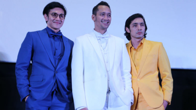Pemain film  Warkop DKI Reborn : Jangkrik Boss Part 2 saat gala premier di  CGV Blitz Grand Indonesia, Jakarta Pusat.