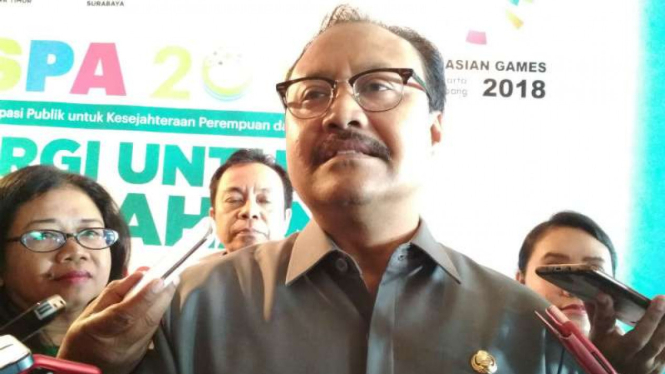 Wakil Gubernur Jatim Saifullah Yusuf di Surabaya, Jawa Timur, pada Senin, 28 Agustus 2017.