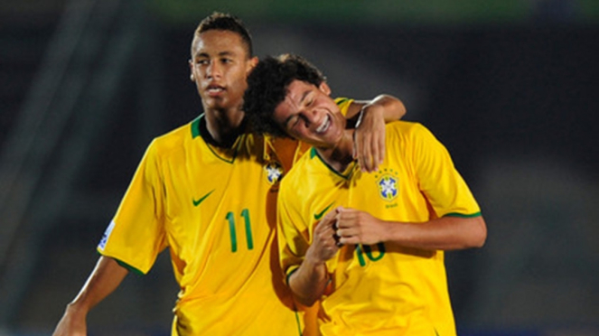 Neymar dan Philippe Coutinho saat di Timnas Brasil U-16