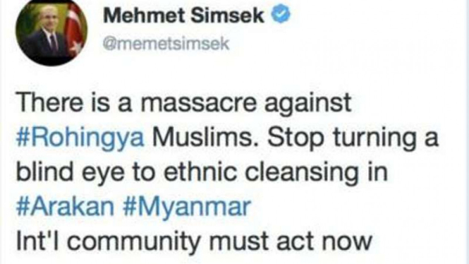 Wakil PM Turki sebarkan foto hoax soal Rohingya.