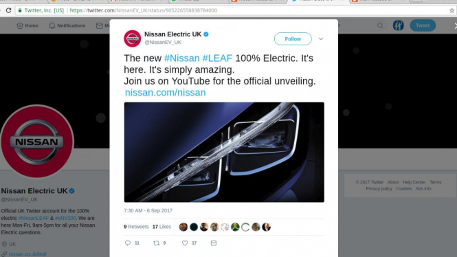 Twitter Nissan Inggris.